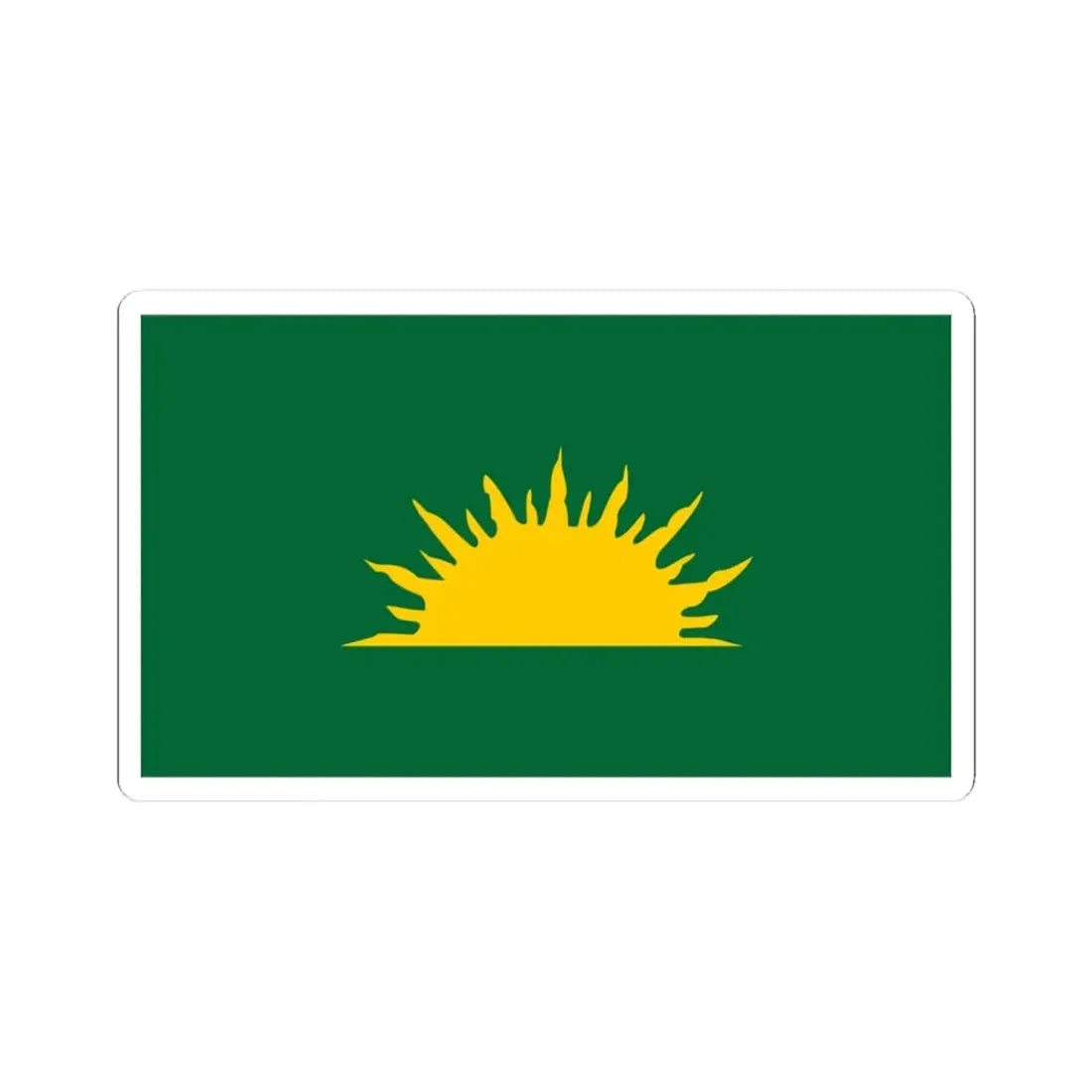 Green Sunburst Flag (Ireland) STICKER Vinyl Kiss-Cut Decal 3 Inch White - The Sticker Space