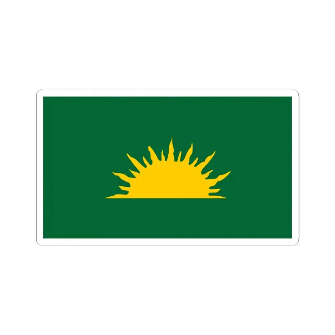 Green Sunburst Flag (Ireland) STICKER Vinyl Kiss-Cut Decal 6 Inch White - The Sticker Space