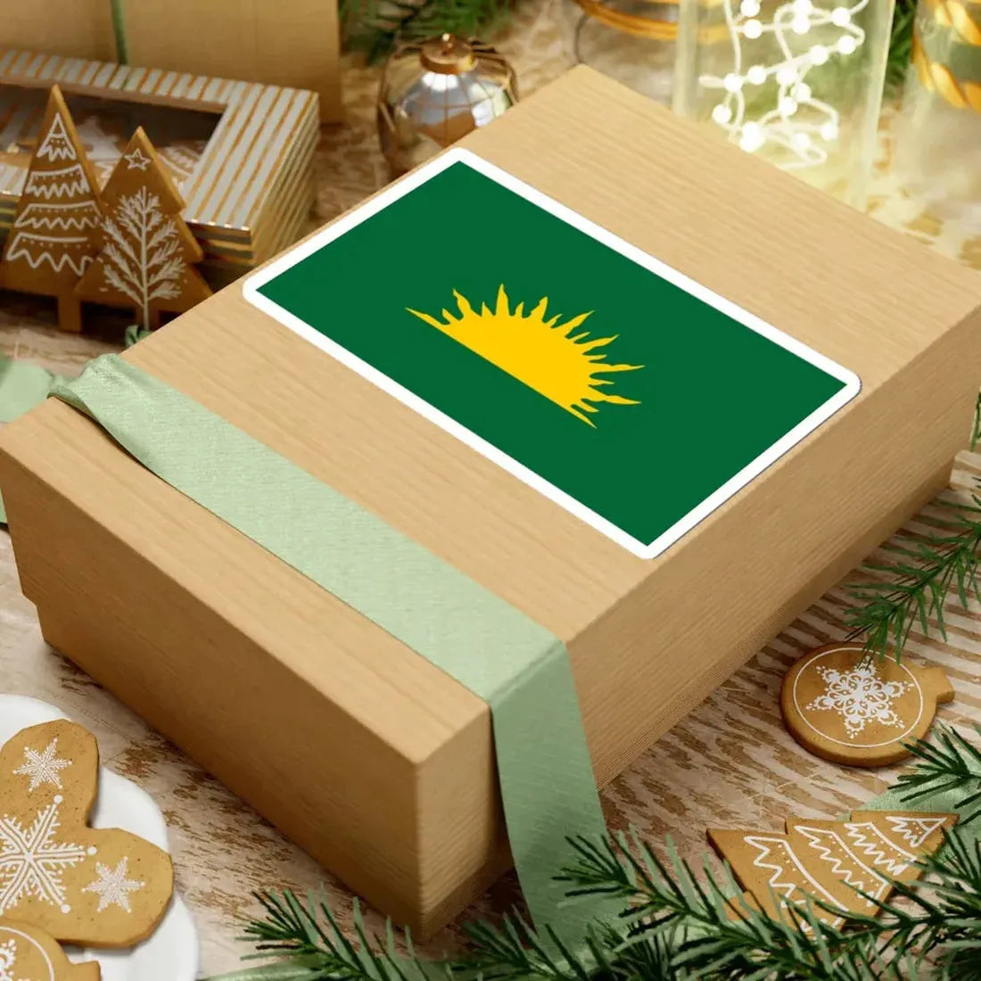 Green Sunburst Flag (Ireland) STICKER Vinyl Kiss-Cut Decal - The Sticker Space