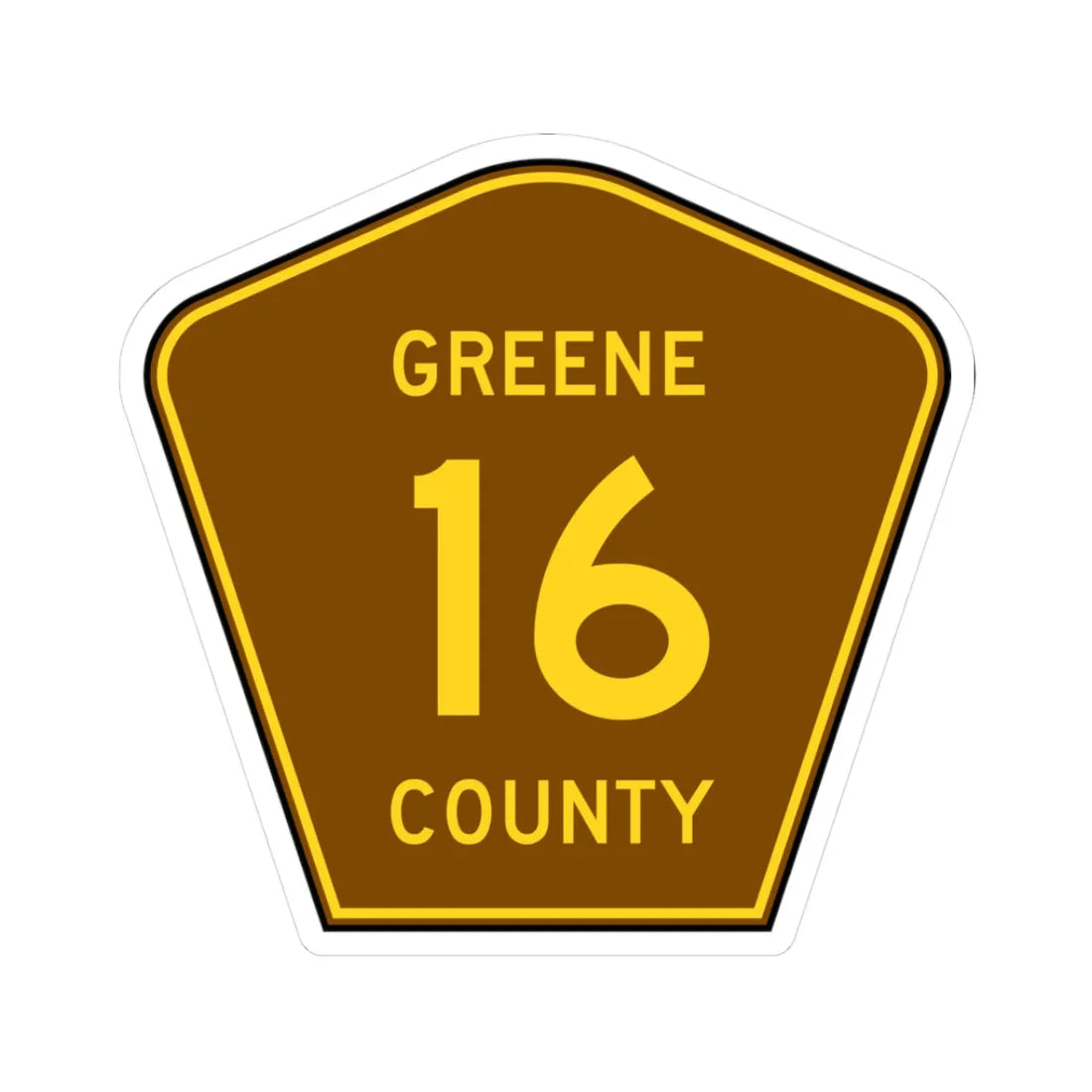 Greene County 16 NY (New York) (Road Sign) STICKER Vinyl Kiss-Cut Decal 3 Inch White - The Sticker Space