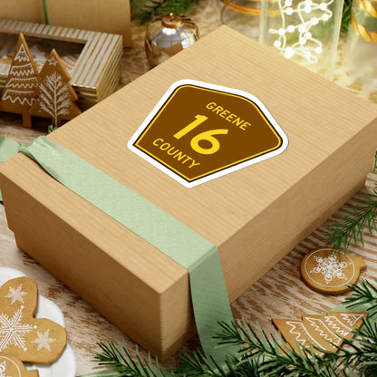 Greene County 16 NY (New York) (Road Sign) STICKER Vinyl Kiss-Cut Decal - The Sticker Space