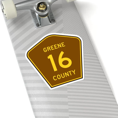 Greene County 16 NY (New York) (Road Sign) STICKER Vinyl Kiss-Cut Decal - The Sticker Space
