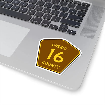 Greene County 16 NY (New York) (Road Sign) STICKER Vinyl Kiss-Cut Decal - The Sticker Space