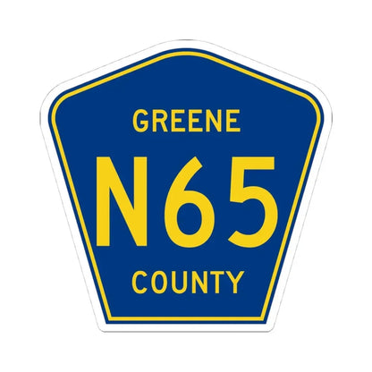 Greene County Route N65 IA (Iowa) (Road Sign) STICKER Vinyl Kiss-Cut Decal 4 Inch White - The Sticker Space