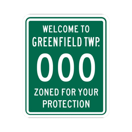 Greenfield Township Fairfield County Ohio route shield template (Ohio) (Road Sign) STICKER Vinyl Kiss-Cut Decal 2 Inch White - The Sticker Space
