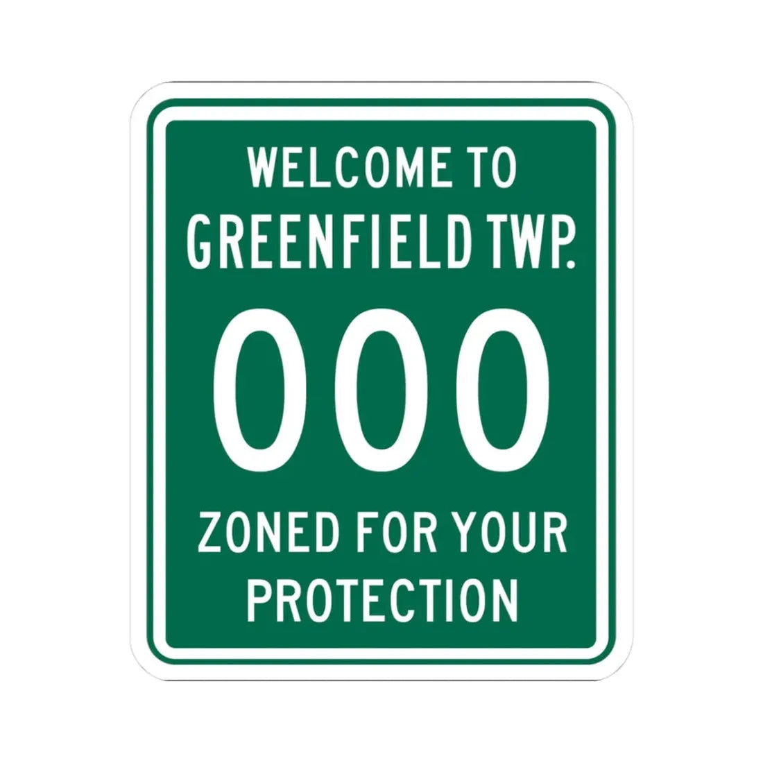 Greenfield Township Fairfield County Ohio route shield template (Ohio) (Road Sign) STICKER Vinyl Kiss-Cut Decal 3 Inch White - The Sticker Space