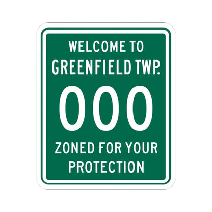 Greenfield Township Fairfield County Ohio route shield template (Ohio) (Road Sign) STICKER Vinyl Kiss-Cut Decal 3 Inch White - The Sticker Space
