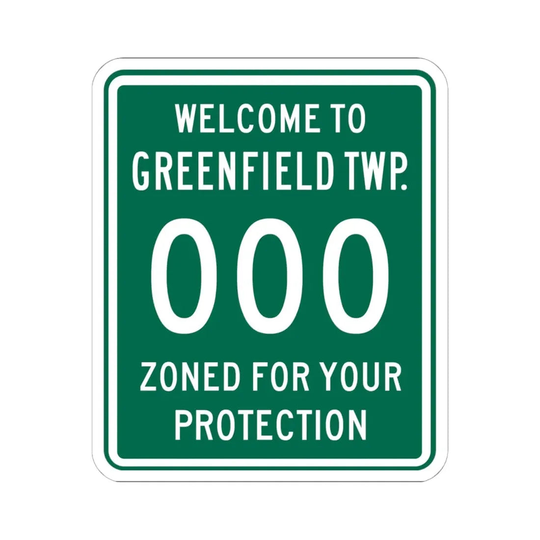 Greenfield Township Fairfield County Ohio route shield template (Ohio) (Road Sign) STICKER Vinyl Kiss-Cut Decal 6 Inch White - The Sticker Space