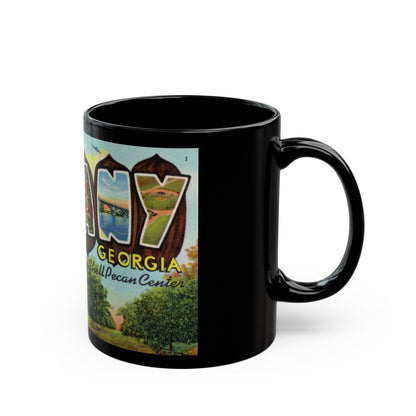 Greeting card from Albany Georgia (Greeting Postcards) Black Coffee Mug-The Sticker Space