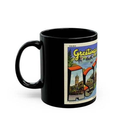 Greeting card from Ashland Wisconsin (Greeting Postcards) Black Coffee Mug-The Sticker Space