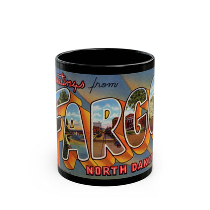 Greeting card from Fargo North Dakota (Greeting Postcards) Black Coffee Mug-11oz-The Sticker Space