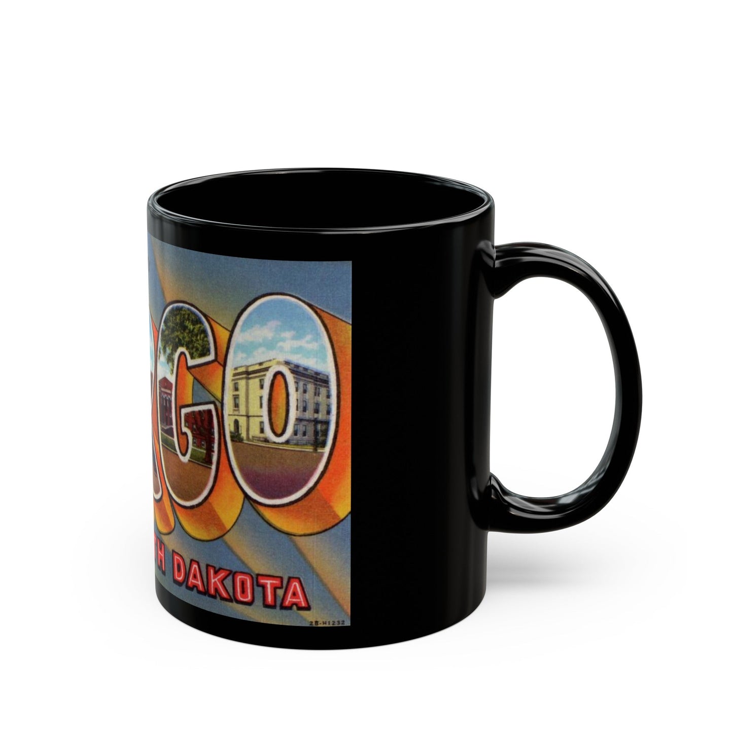 Greeting card from Fargo North Dakota (Greeting Postcards) Black Coffee Mug-The Sticker Space