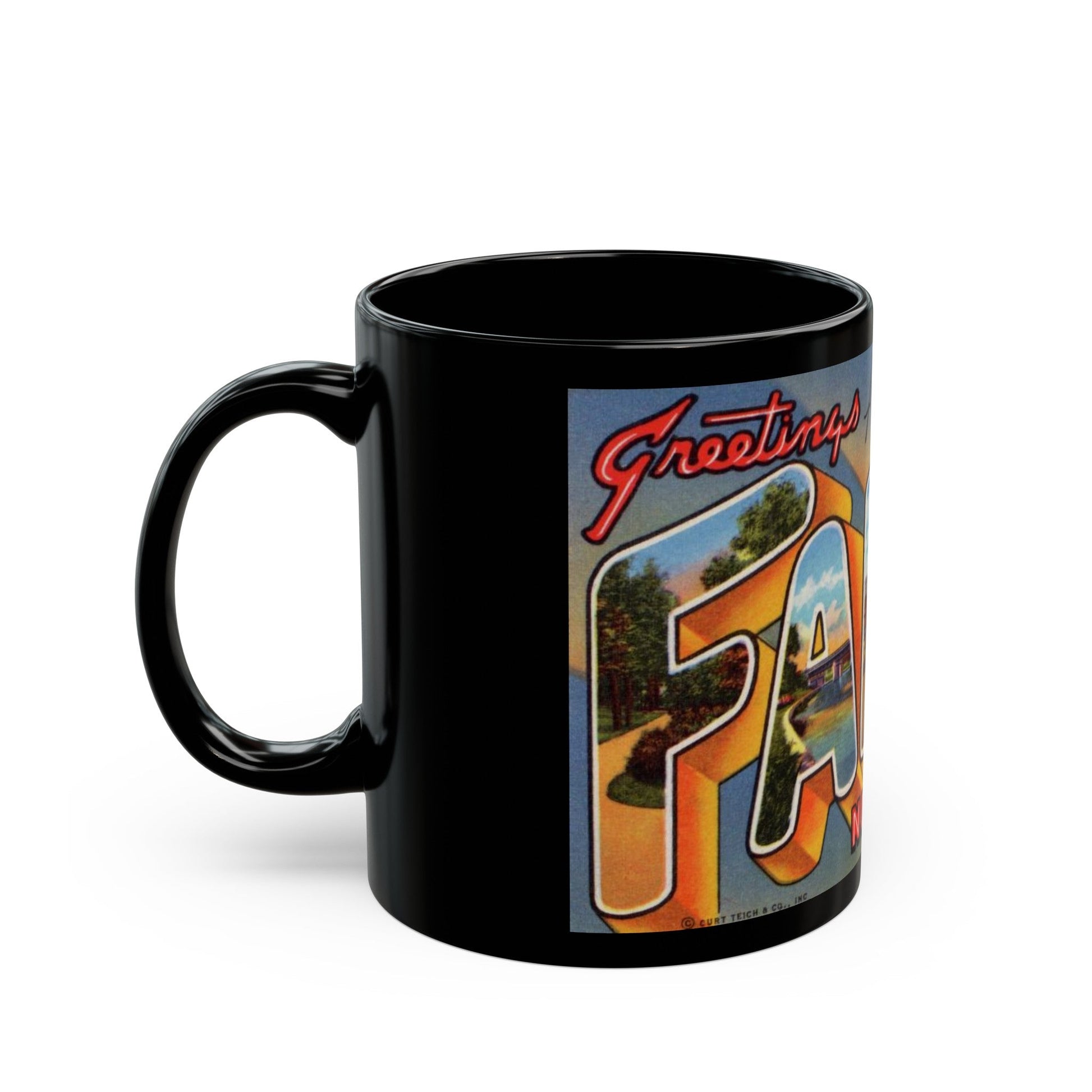 Greeting card from Fargo North Dakota (Greeting Postcards) Black Coffee Mug-The Sticker Space