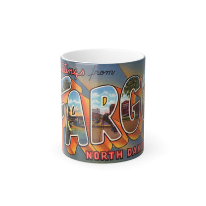 Greeting card from Fargo North Dakota (Greeting Postcards) Color Changing Mug 11oz-11oz-The Sticker Space