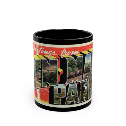 Greeting card from Pen Mar Park (Greeting Postcards) Black Coffee Mug-11oz-The Sticker Space