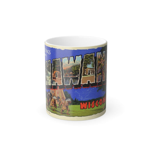 Greeting card from Shawano Wisconsin (Greeting Postcards) Color Changing Mug 11oz-11oz-The Sticker Space