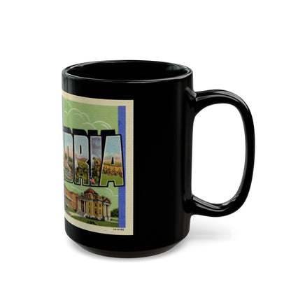 Greetings from Alexandria in the heart of Louisiana (Greeting Postcards) Black Coffee Mug-The Sticker Space