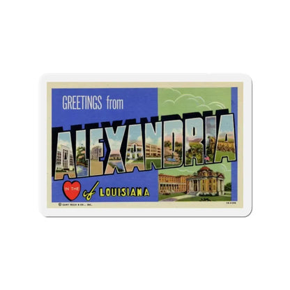 Greetings from Alexandria in the Heart of Louisiana (Greeting Postcards) Refrigerator Magnet 3 Inch - The Sticker Space