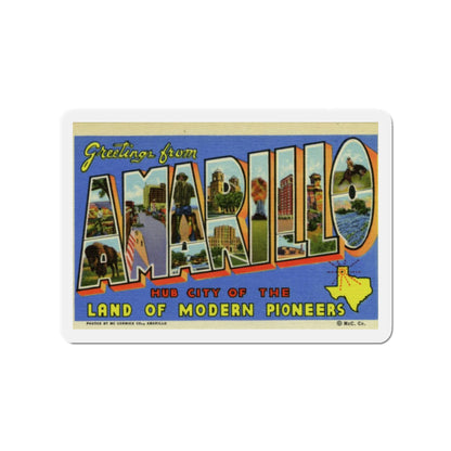 Greetings from Amarillo (Greeting Postcards) Die-Cut Magnet-2" x 2"-The Sticker Space