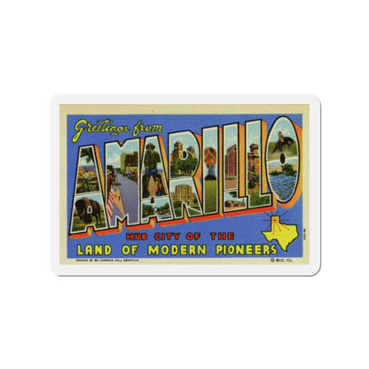 Greetings from Amarillo (Greeting Postcards) Die-Cut Magnet-3" x 3"-The Sticker Space