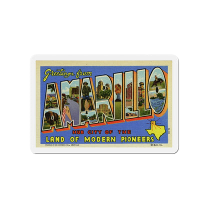 Greetings from Amarillo (Greeting Postcards) Die-Cut Magnet-5" x 5"-The Sticker Space