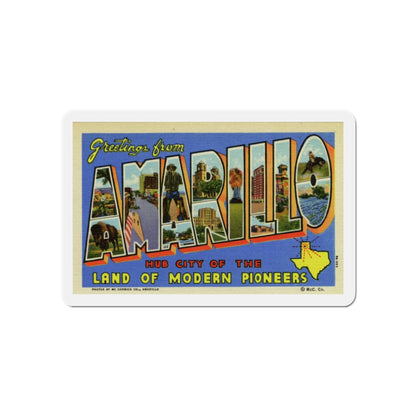 Greetings from Amarillo (Greeting Postcards) Die-Cut Magnet-6 × 6"-The Sticker Space