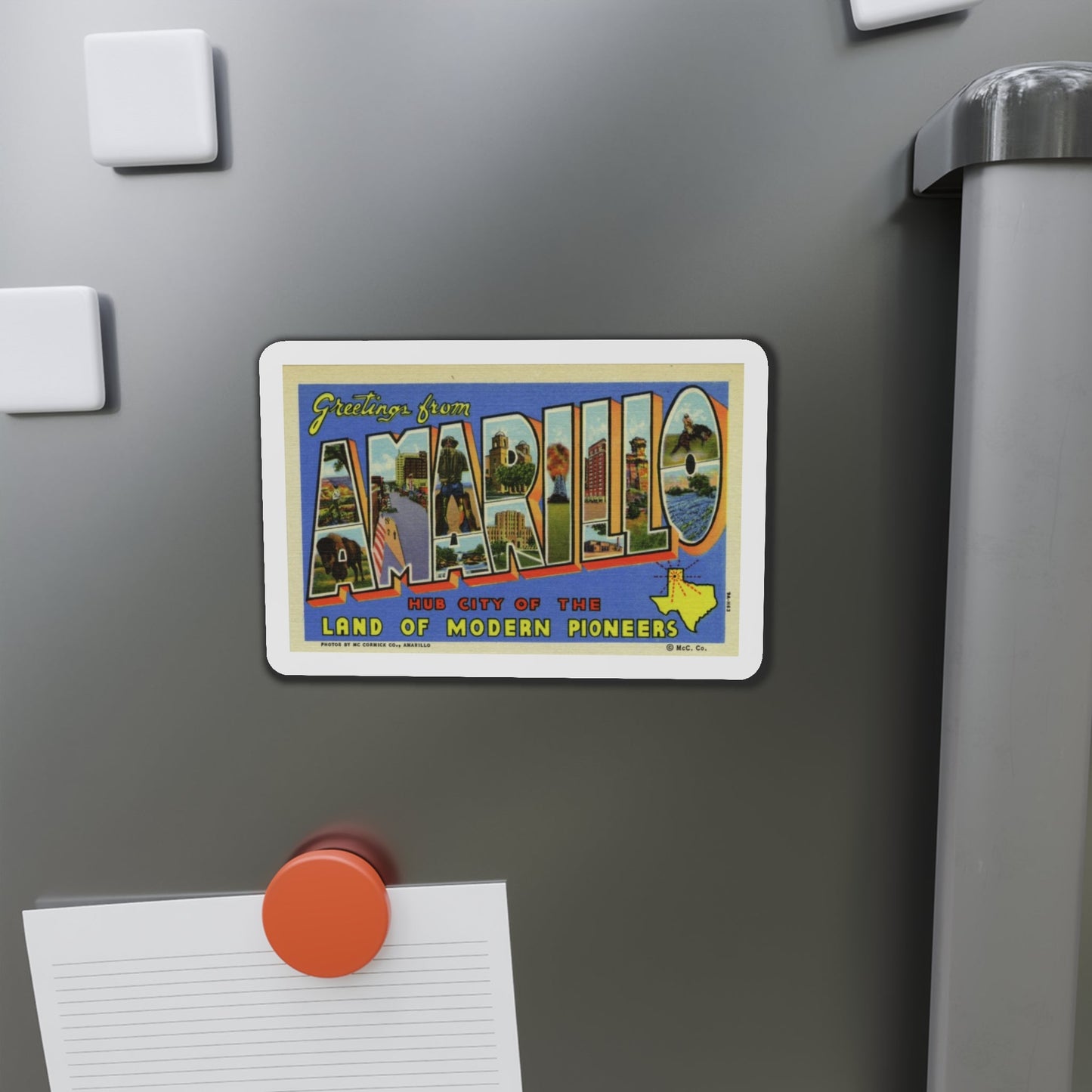 Greetings from Amarillo (Greeting Postcards) Die-Cut Magnet-The Sticker Space