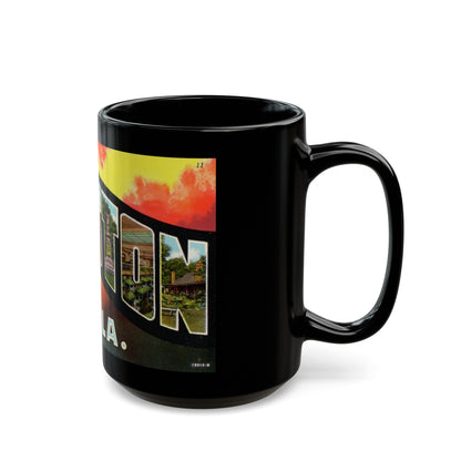 Greetings from Anniston Ala (Greeting Postcards) Black Coffee Mug-The Sticker Space