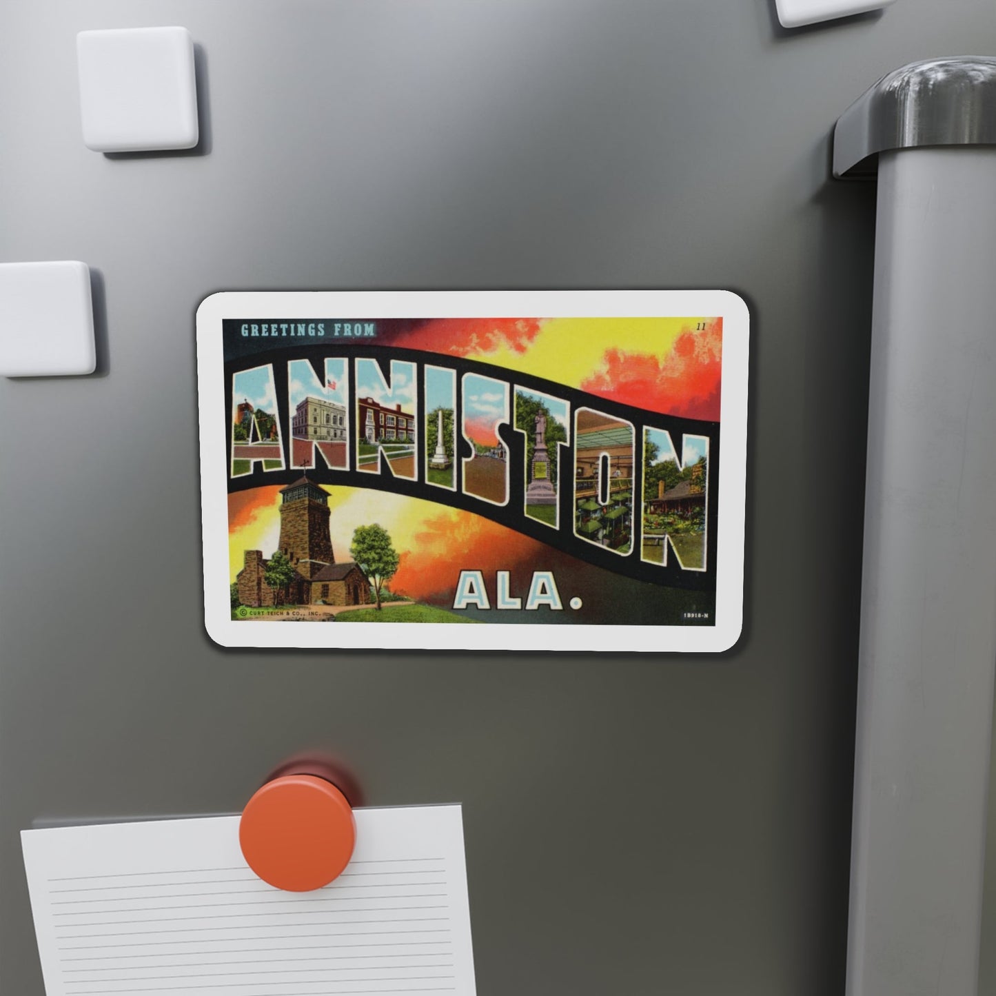 Greetings from Anniston Alabama (Greeting Postcards) Die-Cut Magnet-The Sticker Space