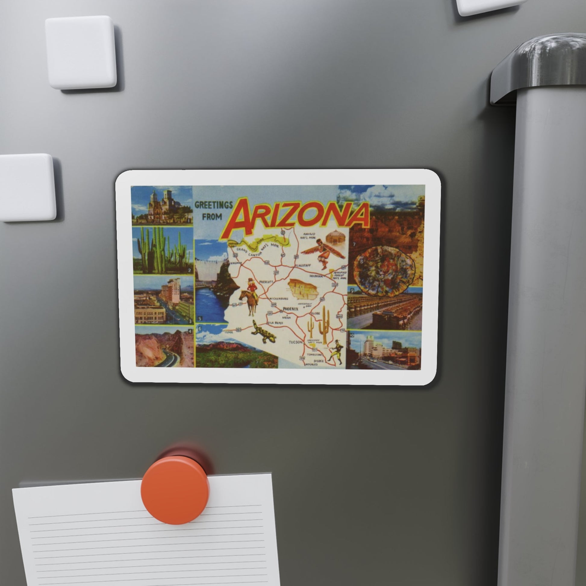 Greetings from Arizona (Greeting Postcards) Die-Cut Magnet-The Sticker Space