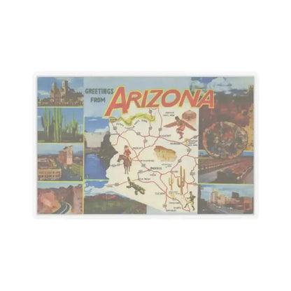 Greetings from Arizona (Greeting Postcards) STICKER Vinyl Kiss-Cut Decal 4 Inch Transparent - The Sticker Space
