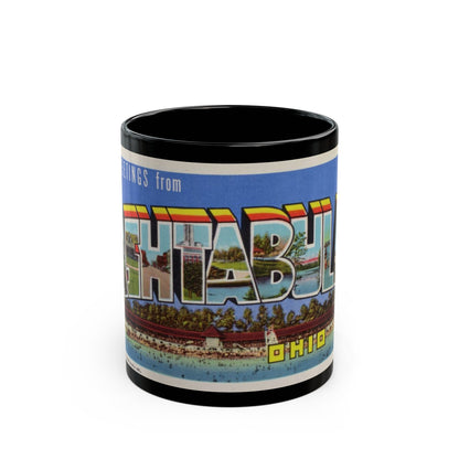 Greetings from Ashtabula Ohio (Greeting Postcards) Black Coffee Mug-11oz-The Sticker Space