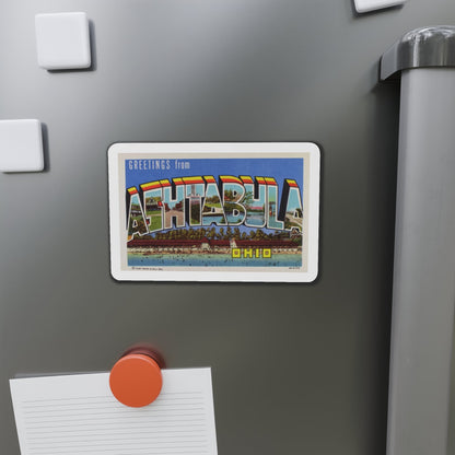 Greetings from Ashtabula Ohio (Greeting Postcards) Die-Cut Magnet-The Sticker Space