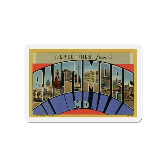 Greetings from Baltimore MD (Greeting Postcards) Refrigerator Magnet 6 Inch - The Sticker Space