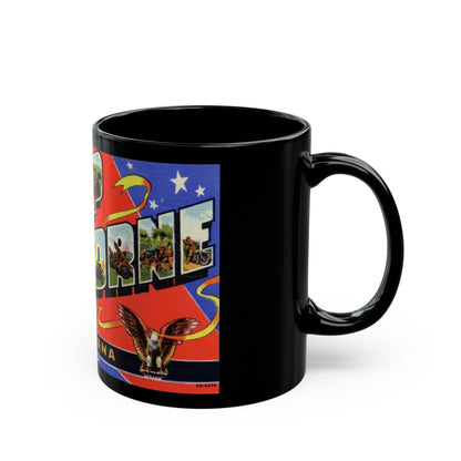 Greetings from Camp Claiborne Louisiana (Greeting Postcards) Black Coffee Mug-The Sticker Space