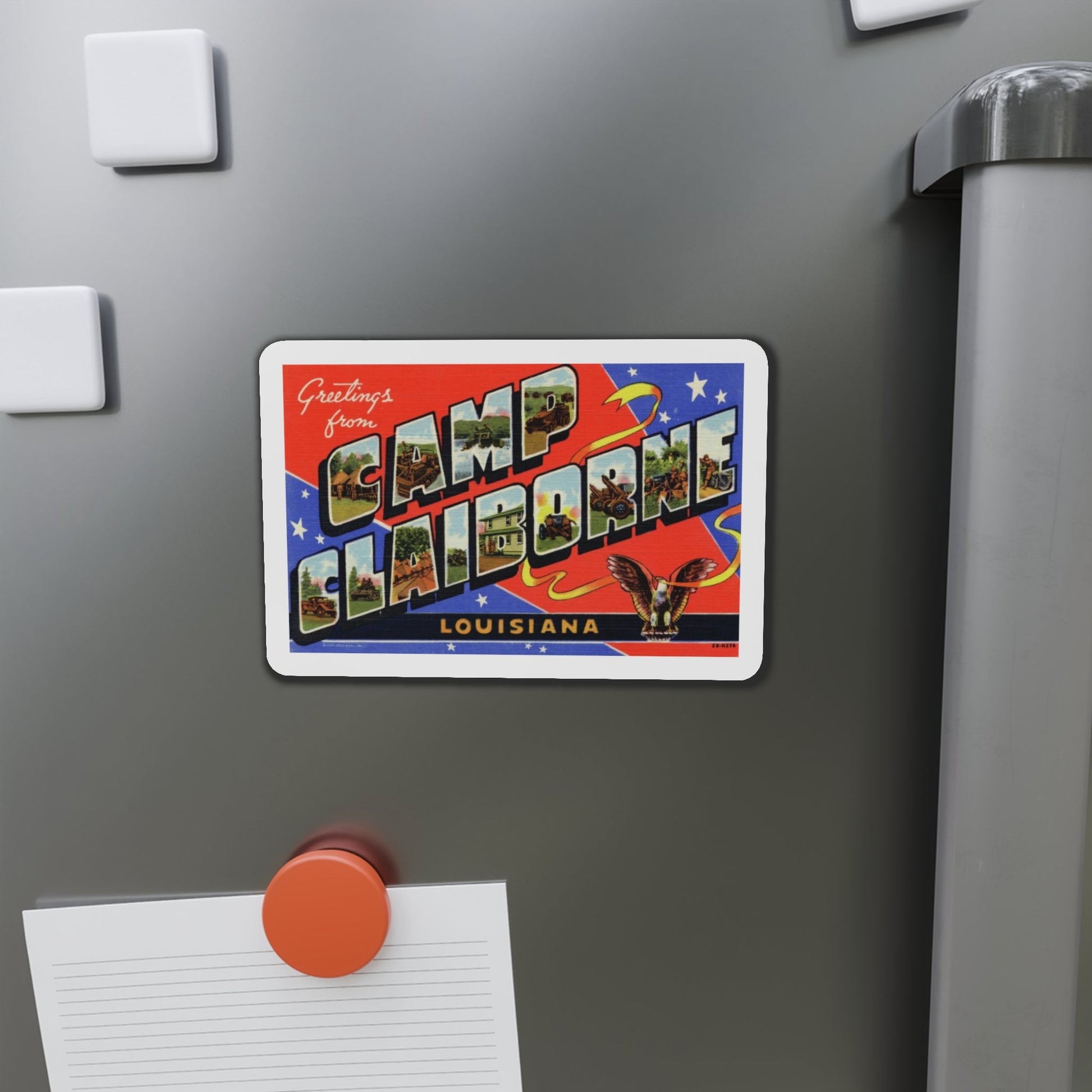 Greetings from Camp Claiborne Louisiana (Greeting Postcards) Die-Cut Magnet-The Sticker Space