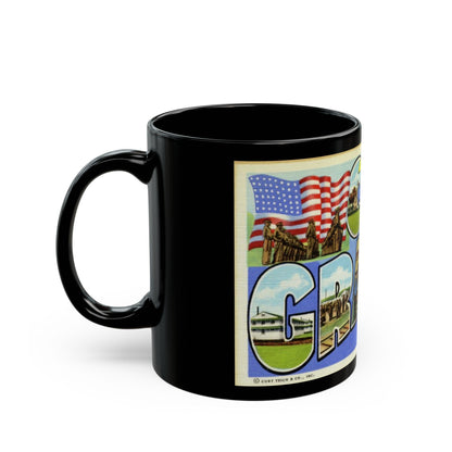 Greetings from Camp Grant Illinois (Greeting Postcards) Black Coffee Mug-The Sticker Space