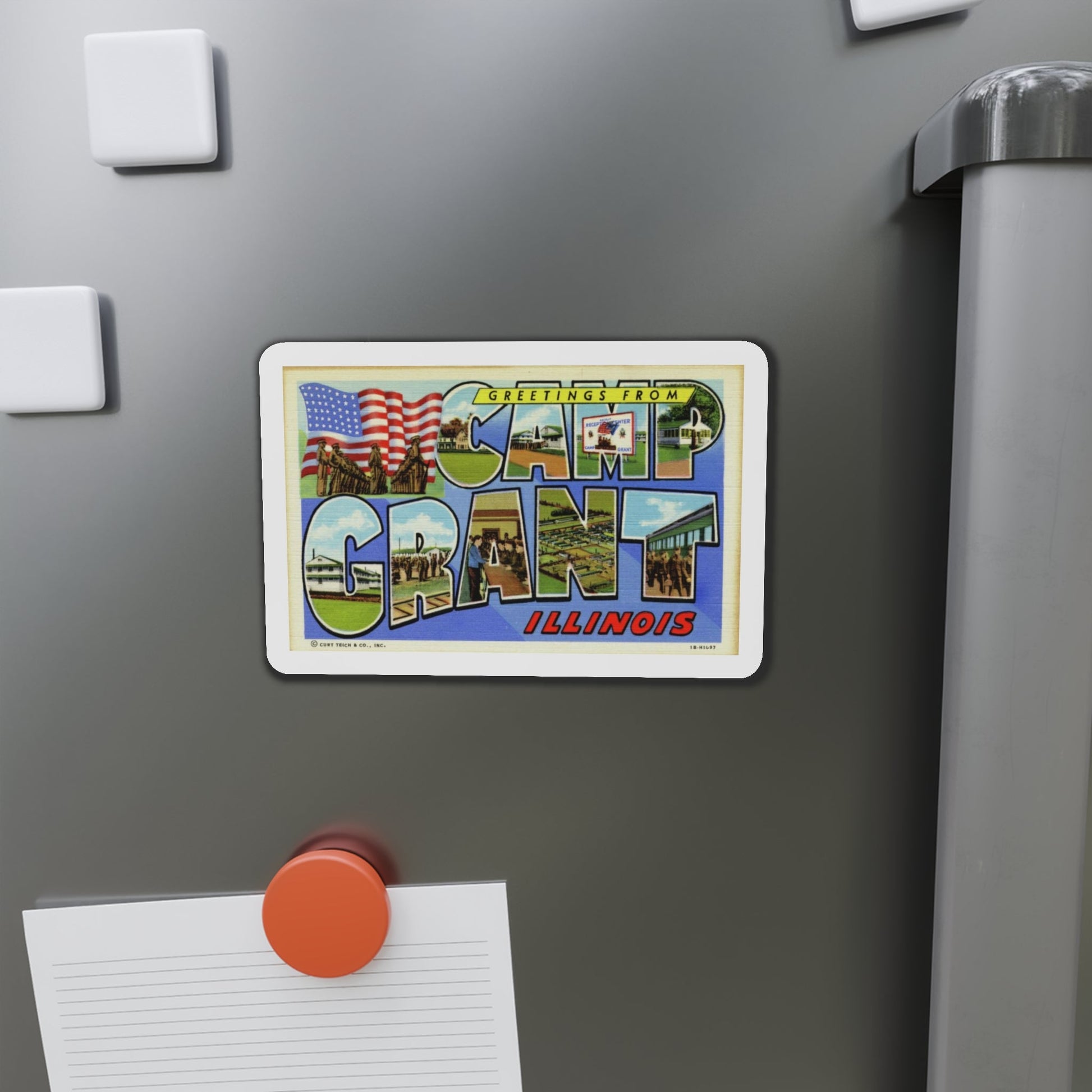 Greetings from Camp Grant Illinois (Greeting Postcards) Die-Cut Magnet-The Sticker Space