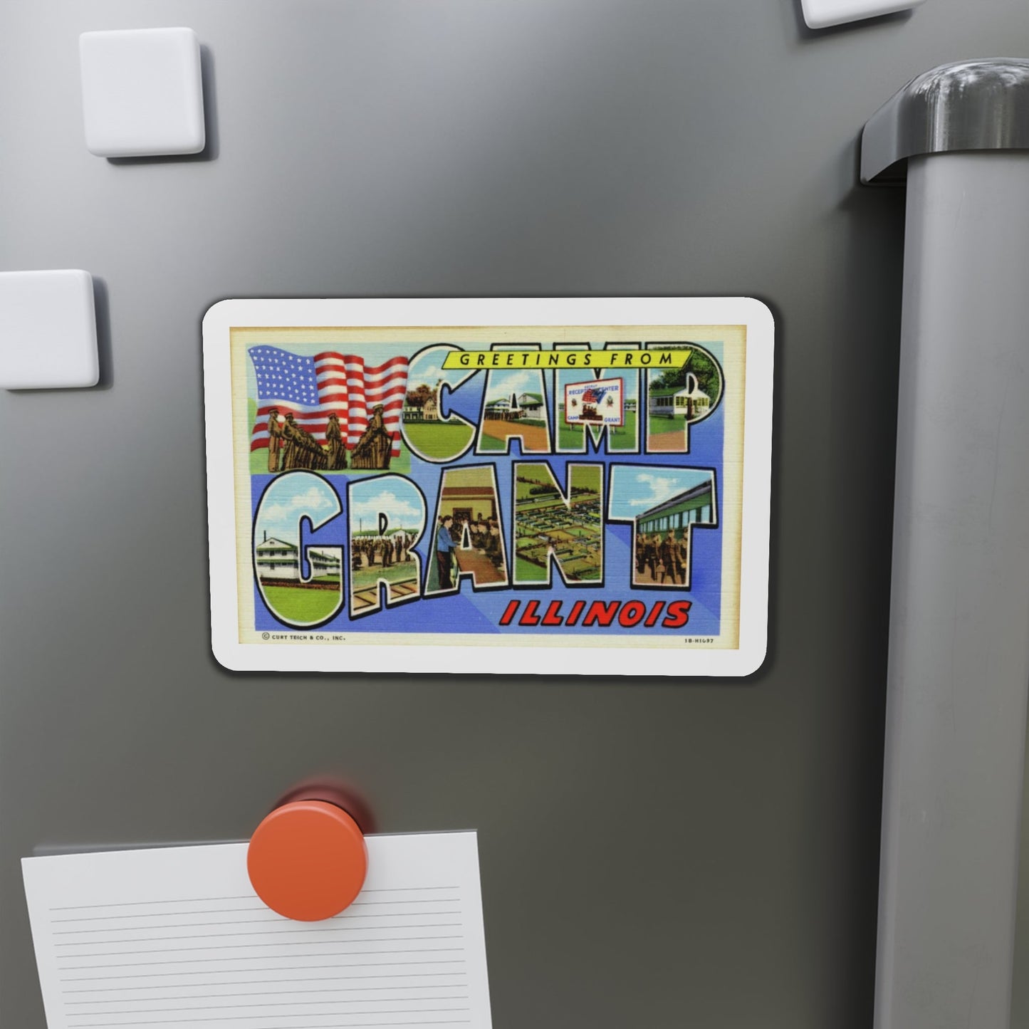 Greetings from Camp Grant Illinois (Greeting Postcards) Die-Cut Magnet-The Sticker Space