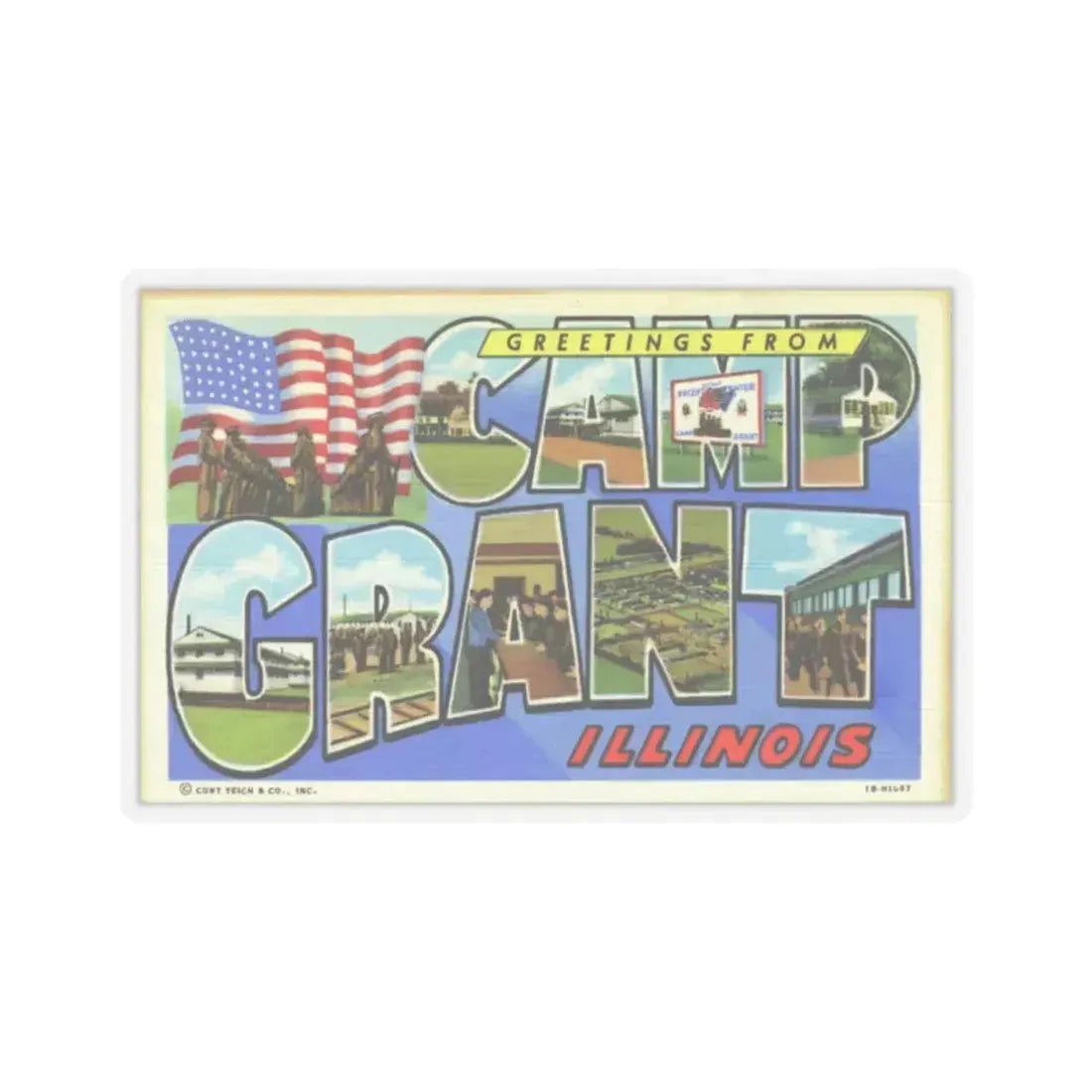Greetings from Camp Grant Illinois (Greeting Postcards) STICKER Vinyl Kiss-Cut Decal 2 Inch Transparent - The Sticker Space