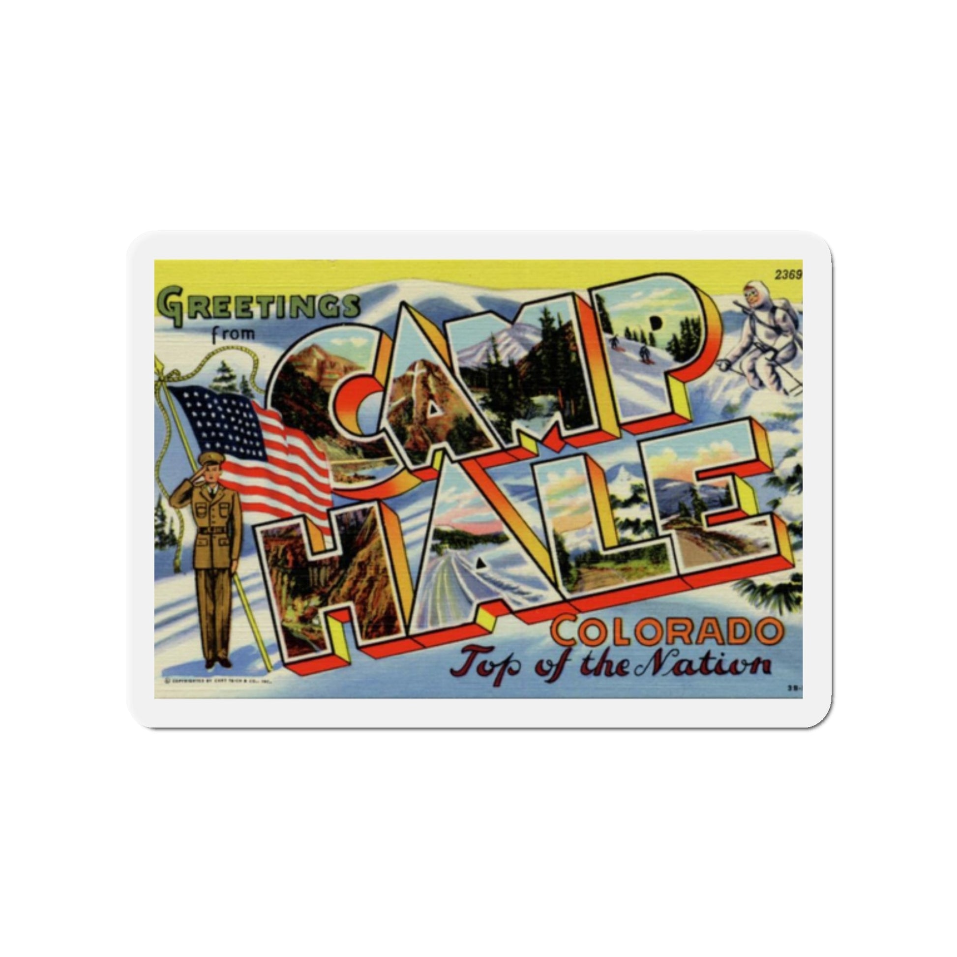 Greetings from Camp Hale Colorado (Greeting Postcards) Die-Cut Magnet-2" x 2"-The Sticker Space