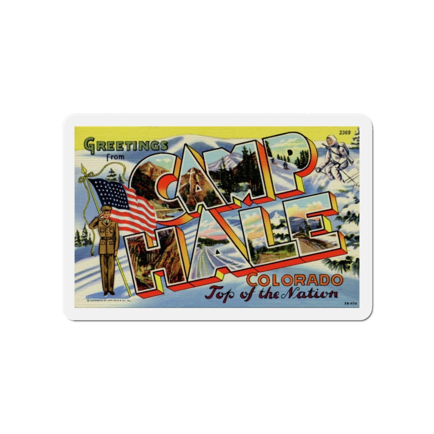 Greetings from Camp Hale Colorado (Greeting Postcards) Die-Cut Magnet-5" x 5"-The Sticker Space