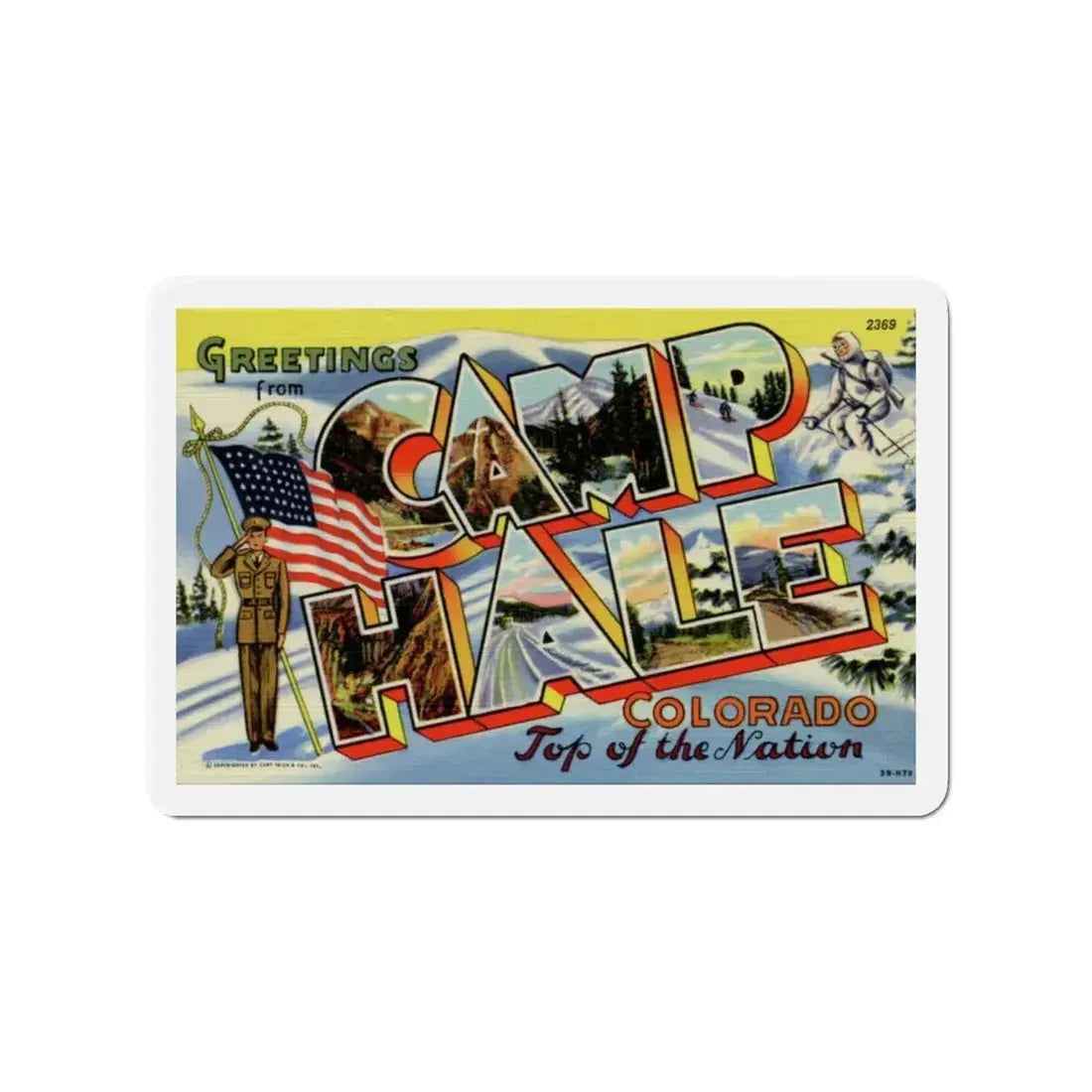 Greetings from Camp Hale Colorado (Greeting Postcards) Refrigerator Magnet 3 Inch - The Sticker Space