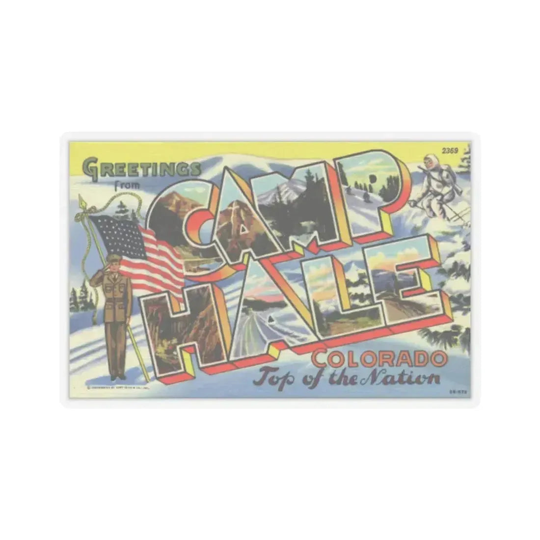 Greetings from Camp Hale Colorado (Greeting Postcards) STICKER Vinyl Kiss-Cut Decal 2 Inch Transparent - The Sticker Space