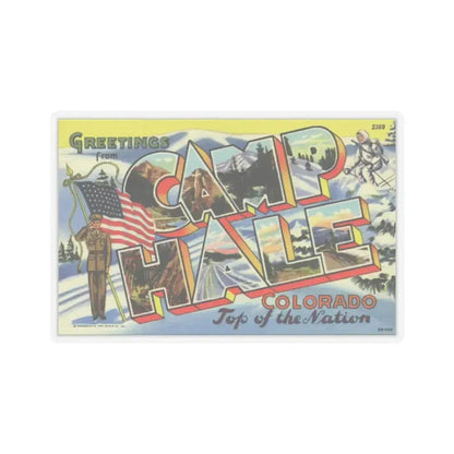 Greetings from Camp Hale Colorado (Greeting Postcards) STICKER Vinyl Kiss-Cut Decal 3 Inch Transparent - The Sticker Space