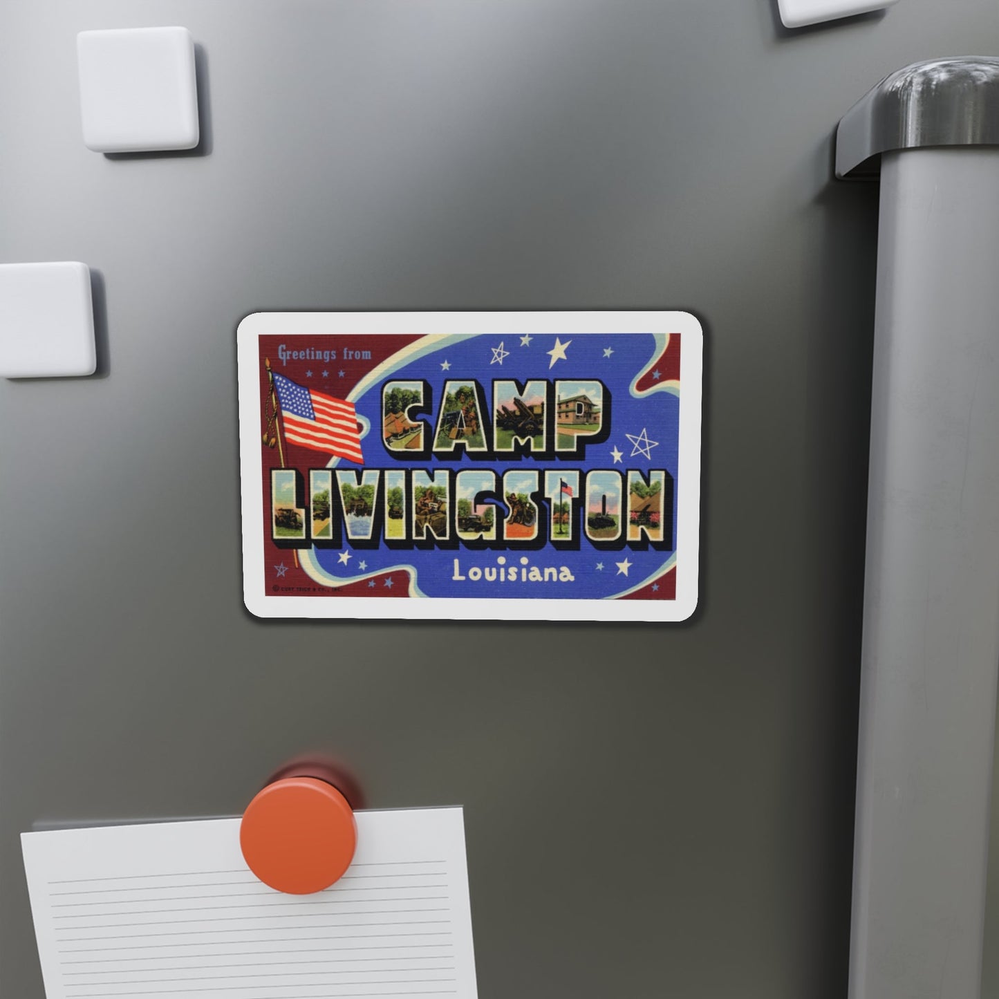 Greetings from Camp Livingston Louisiana (Greeting Postcards) Die-Cut Magnet-The Sticker Space