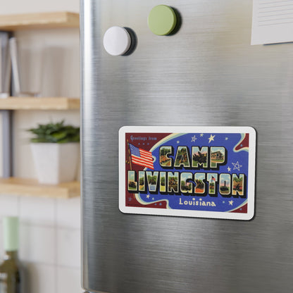 Greetings from Camp Livingston Louisiana (Greeting Postcards) Die-Cut Magnet-The Sticker Space