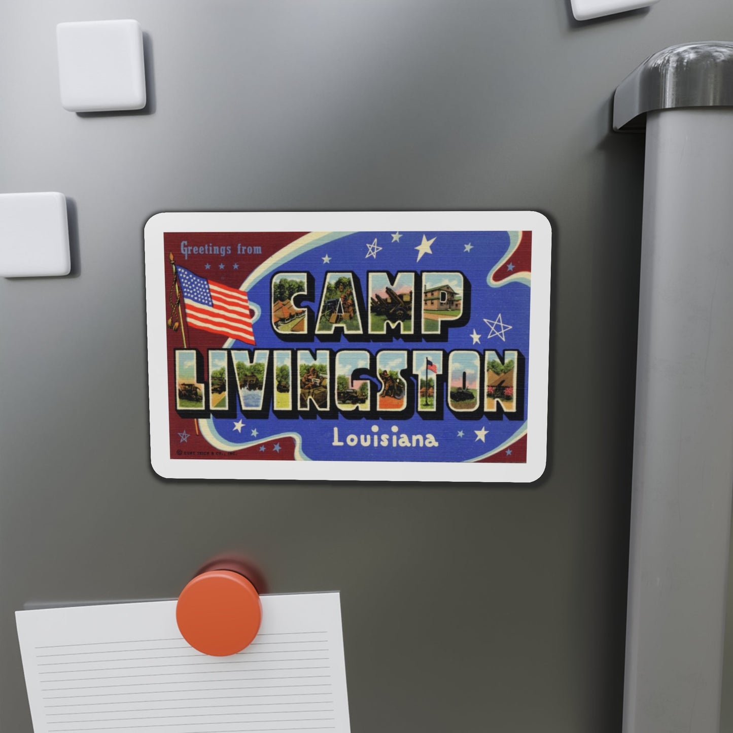 Greetings from Camp Livingston Louisiana (Greeting Postcards) Die-Cut Magnet-The Sticker Space