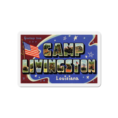 Greetings from Camp Livingston Louisiana (Greeting Postcards) Die-Cut Magnet-6 × 6"-The Sticker Space