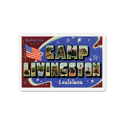 Greetings from Camp Livingston Louisiana (Greeting Postcards) Refrigerator Magnet - The Sticker Space